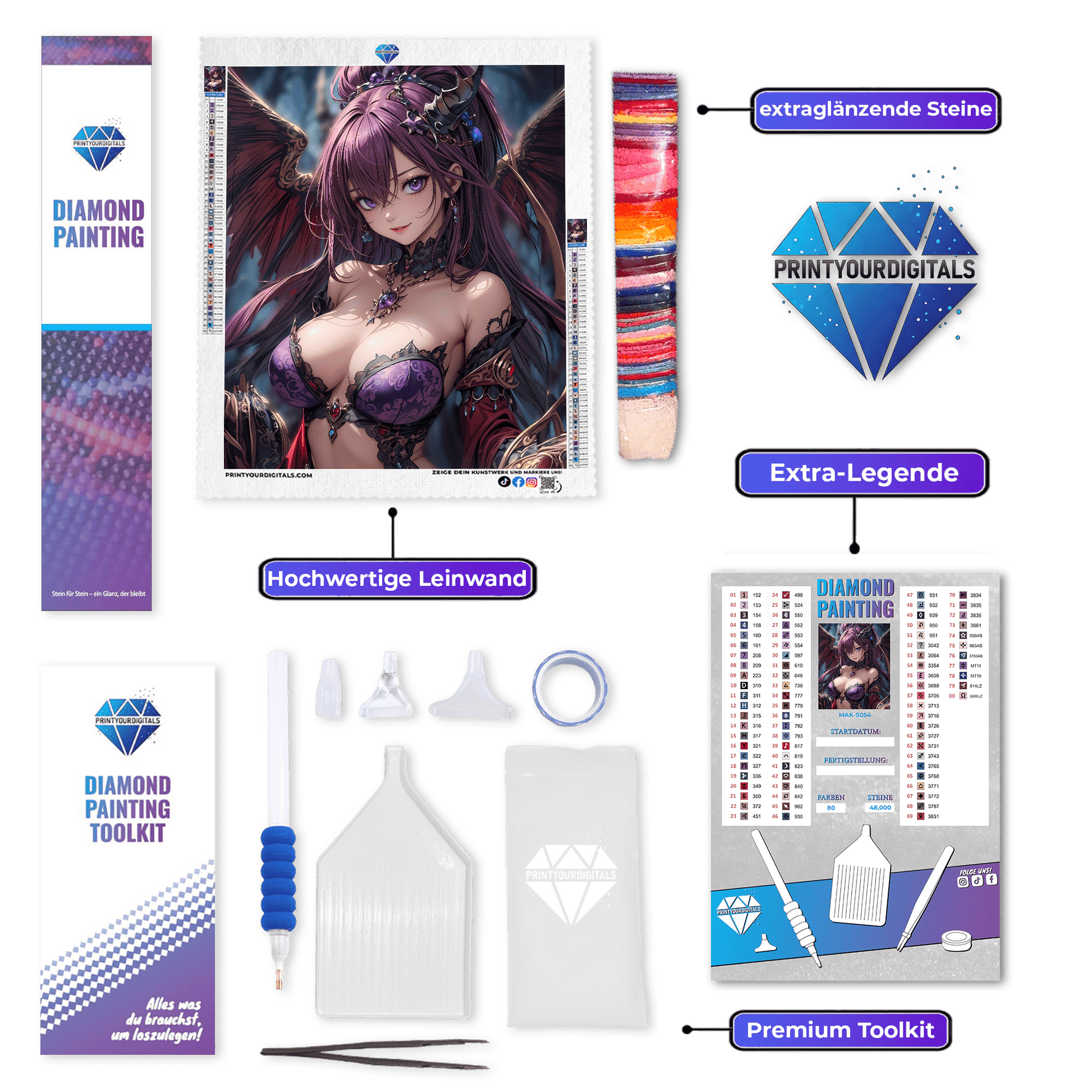 Diamond Painting – Purpurdämonin der Nacht