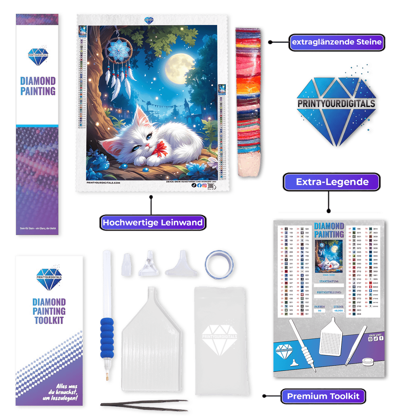 Diamond Painting – Mondlicht Kätzchen