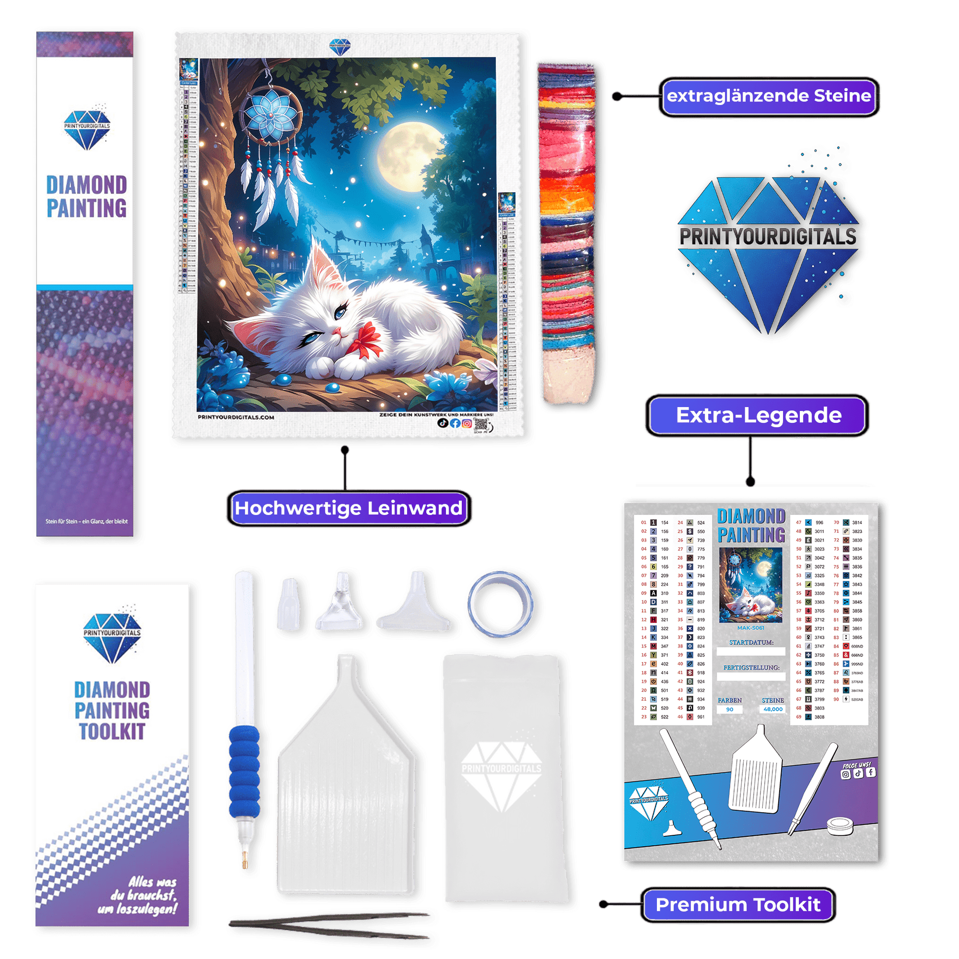 Diamond Painting – Mondlicht Kätzchen