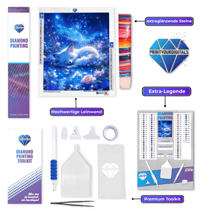Diamond Painting – Traumfuchs unter dem Sternenhimmel