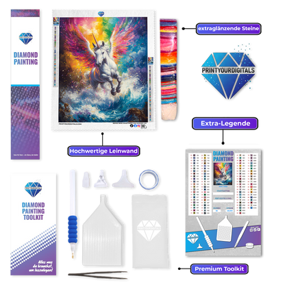 Diamond Painting – Regenbogensturm des Einhorn