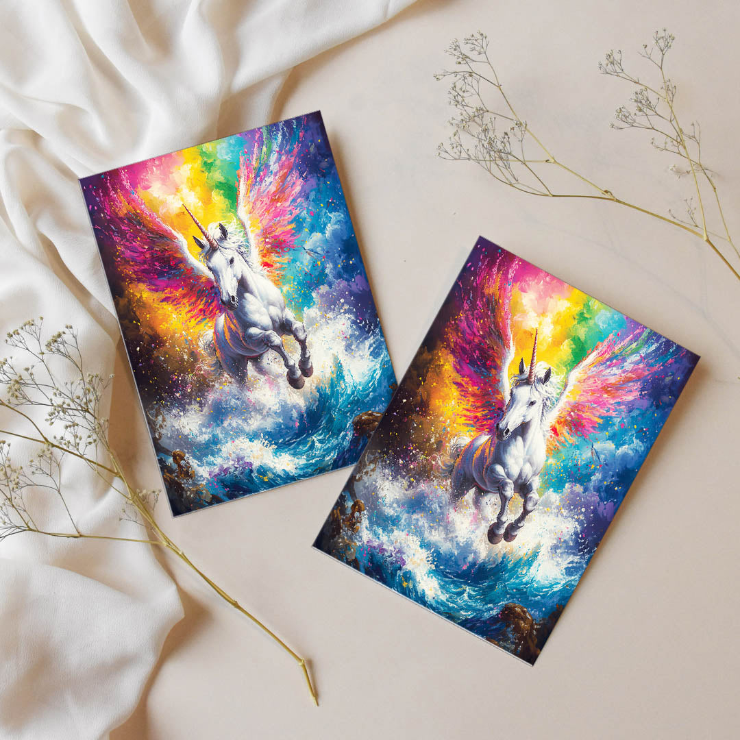 Sticker – Regenbogensturm des Einhorn
