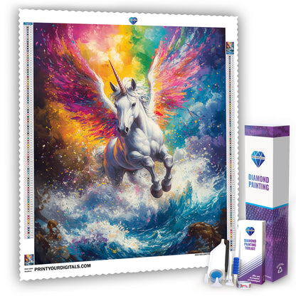 Diamond Painting – Regenbogensturm des Einhorn