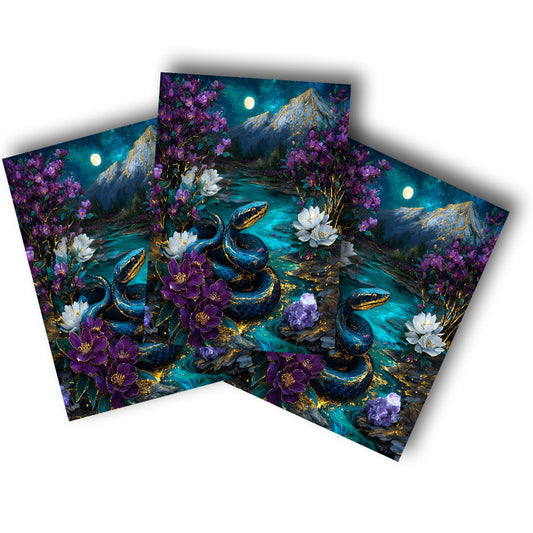 Sticker – Goldene Mondschlange