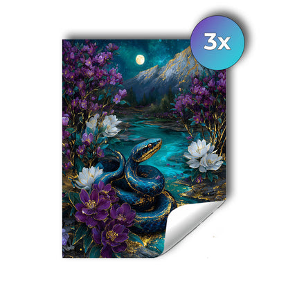 Sticker – Goldene Mondschlange