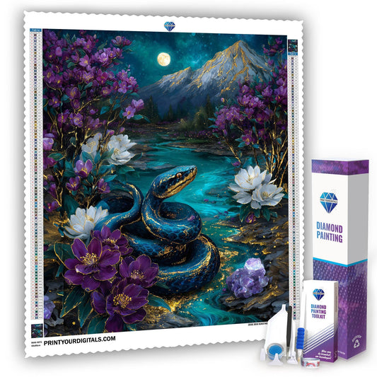 Diamond Painting – Goldene Mondschlange