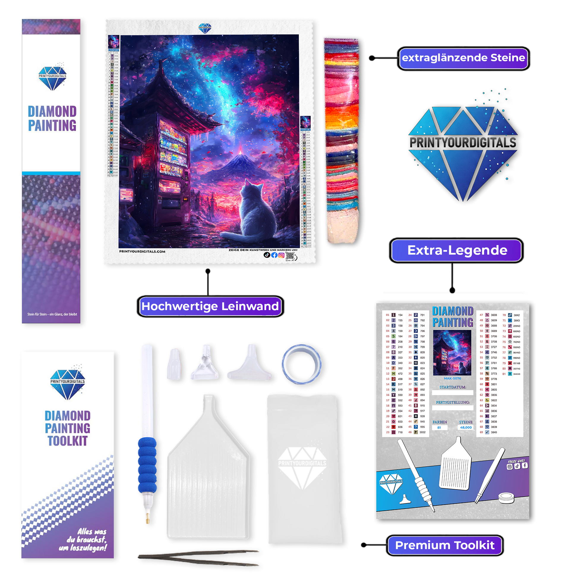 Diamond Painting – Mystische Nachtkatze