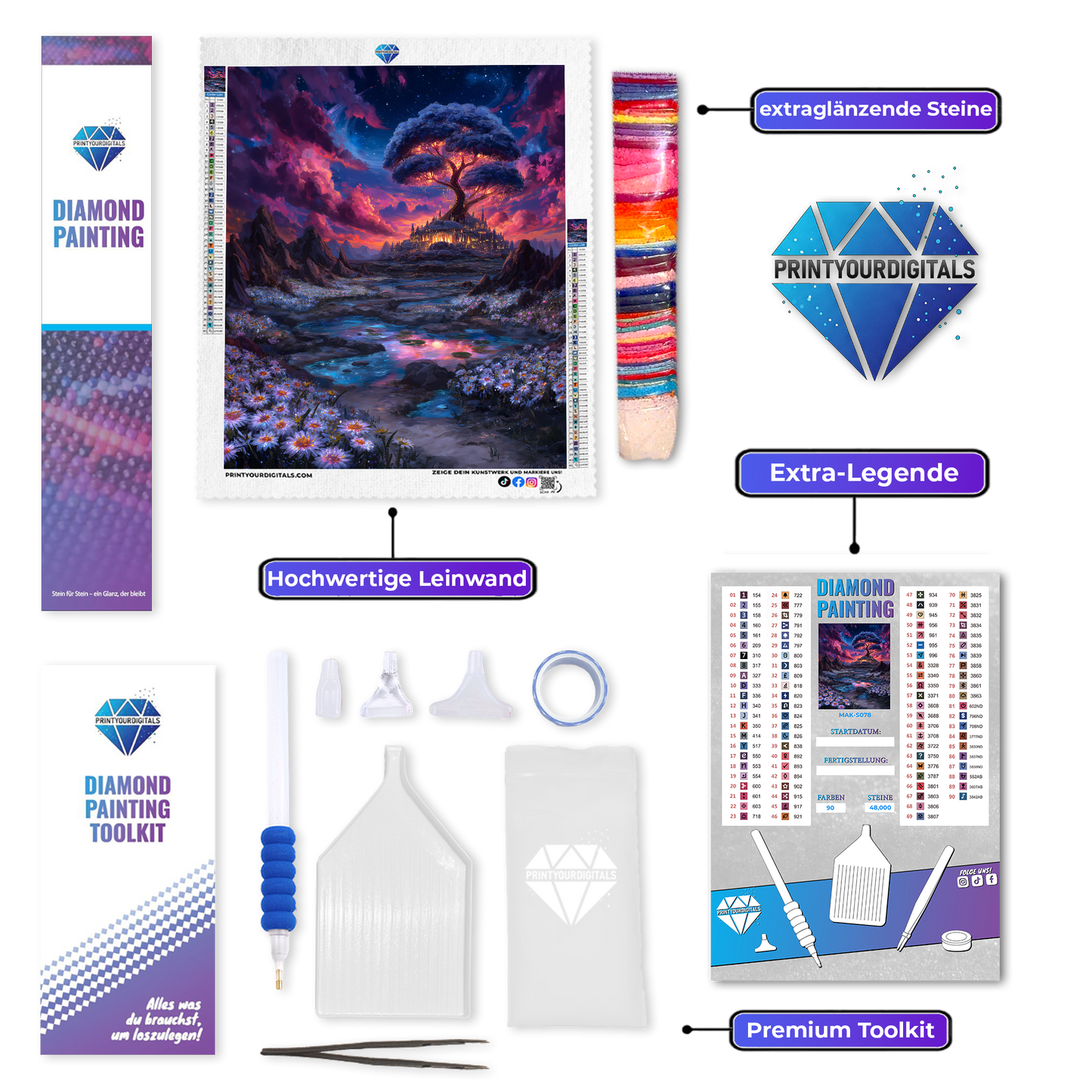 Diamond Painting – Leuchtender Weltenbaum