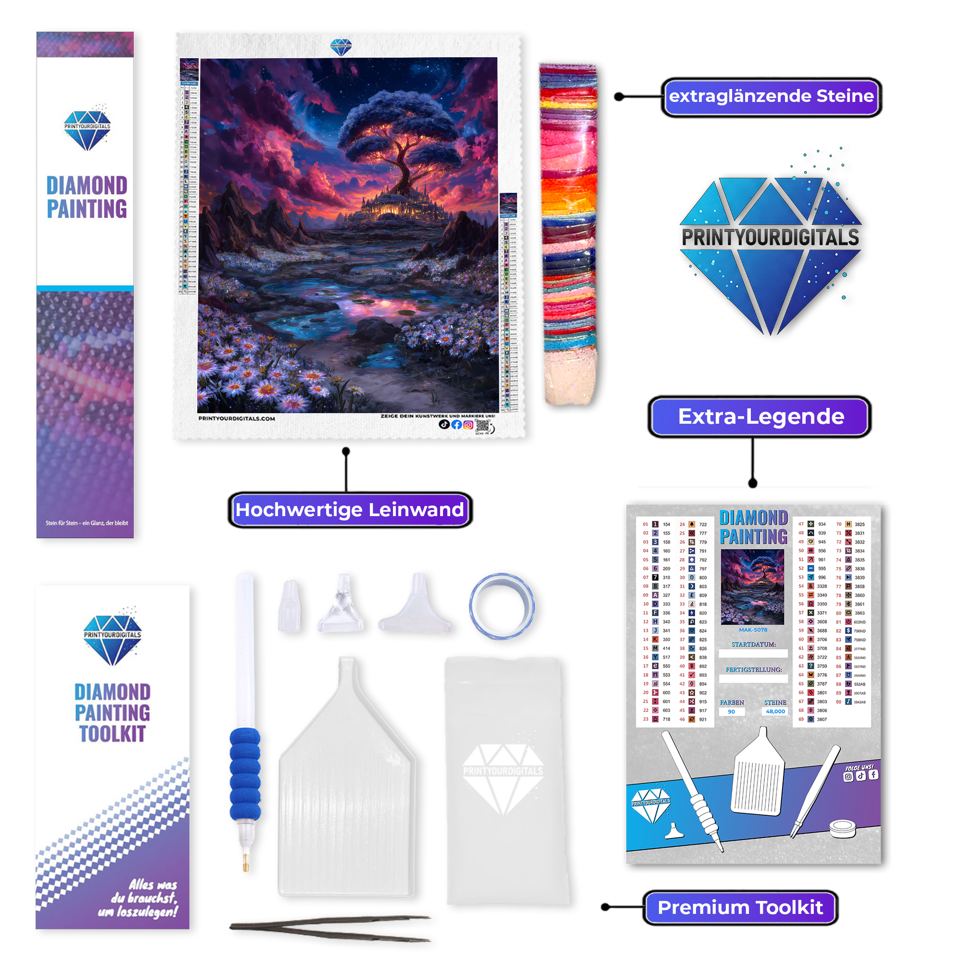 Diamond Painting – Leuchtender Weltenbaum