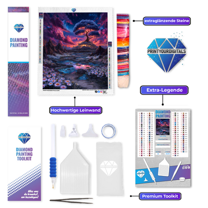 Diamond Painting – Leuchtender Weltenbaum