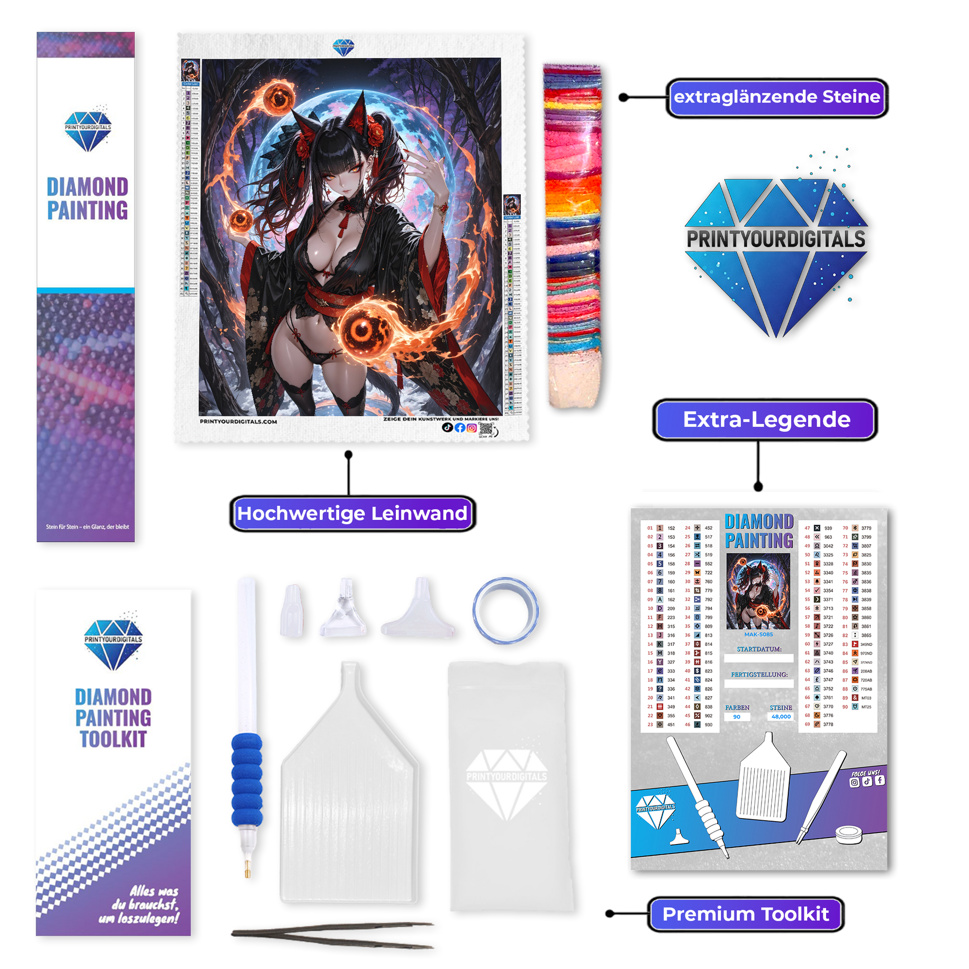 Diamond Painting – Feuermagierin Fantasia