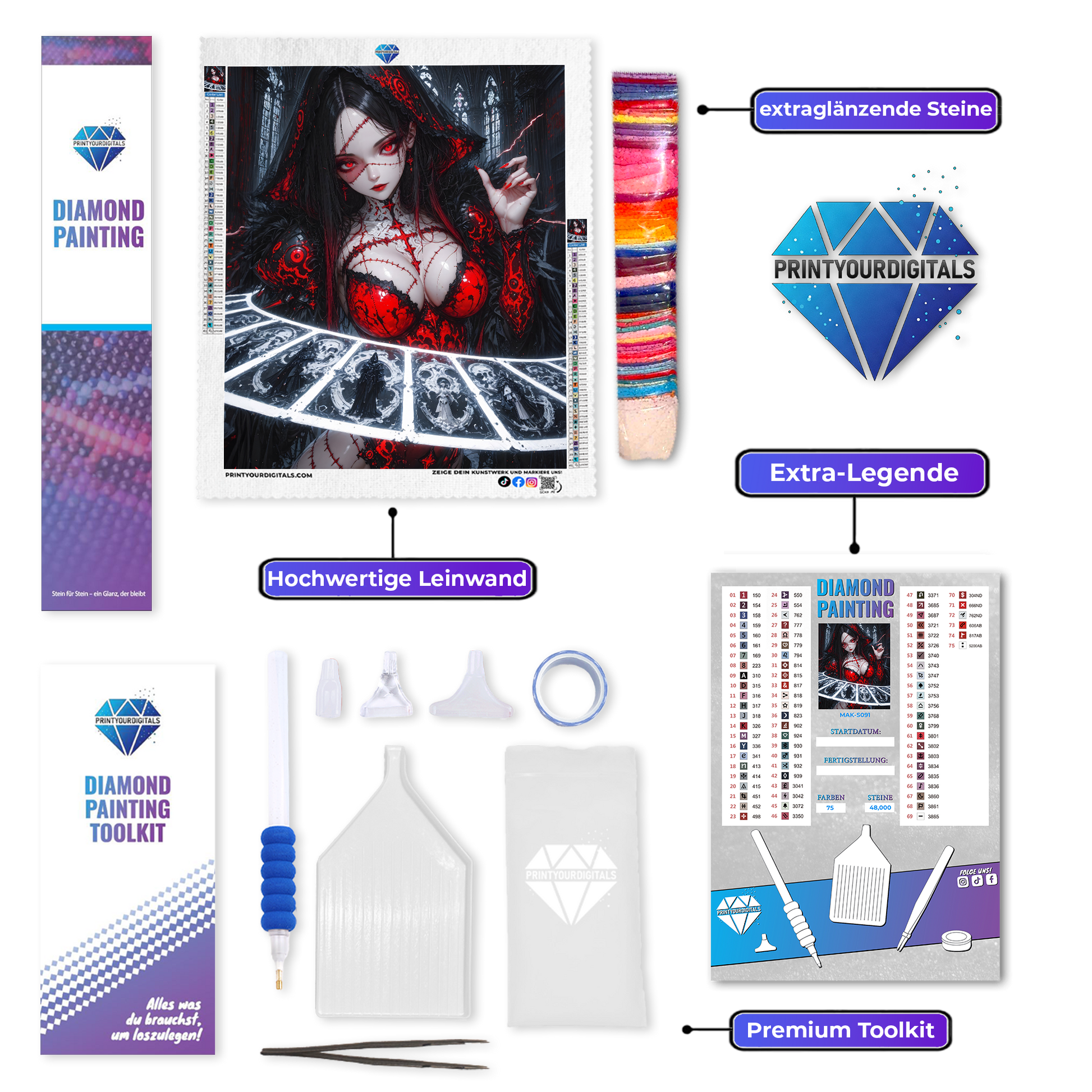 Diamond Painting – Crimson Magierin