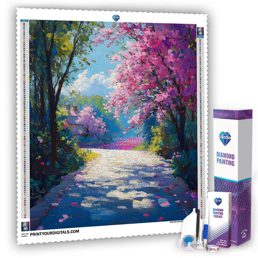Diamond Painting – Weg der Kirschblüten