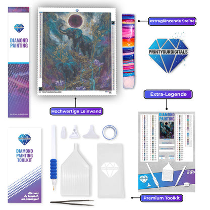 Diamond Painting - Elefantenpfad zum Kosmos