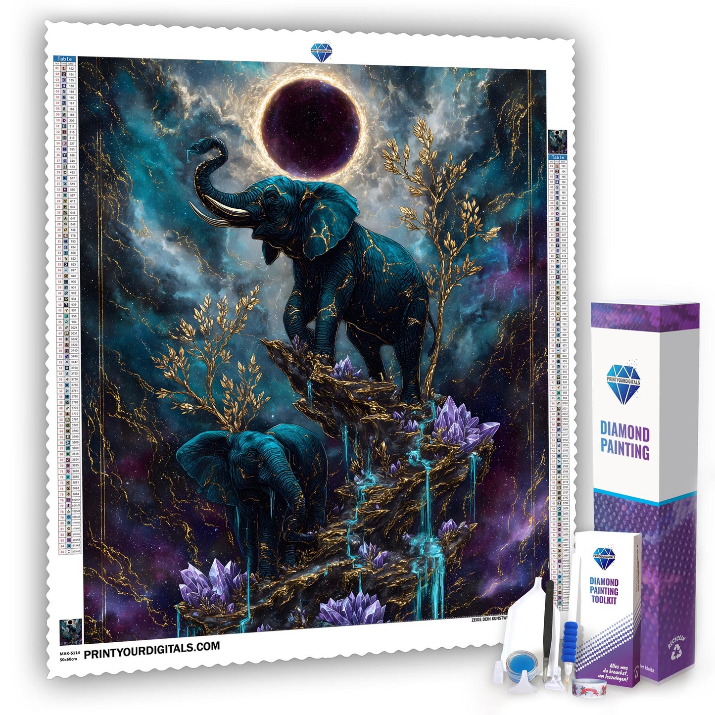 Diamond Painting - Elefantenpfad zum Kosmos