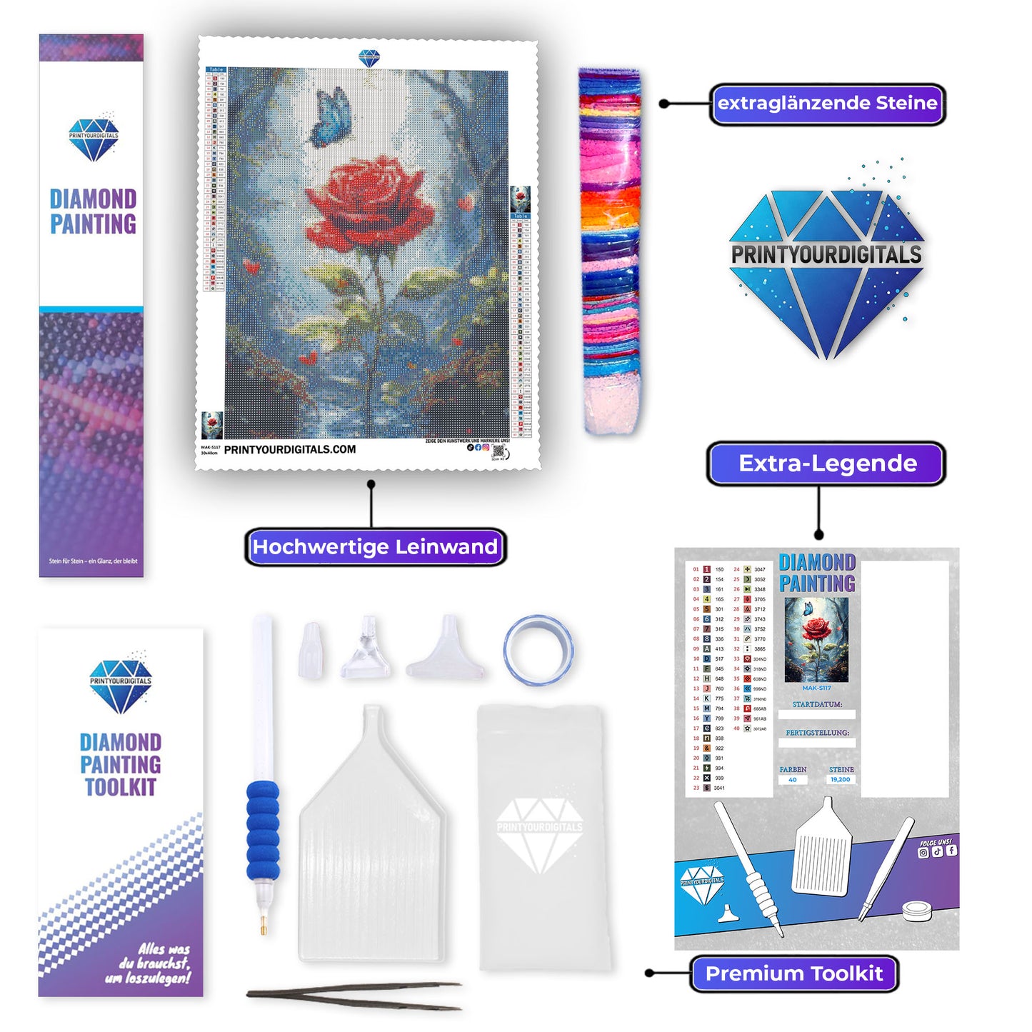Diamond Painting - Rose der Natur