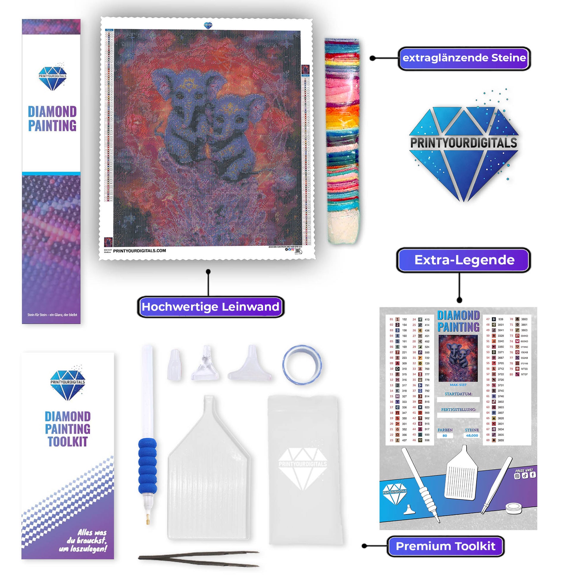 Diamond Painting – Lars und Luna Elefant
