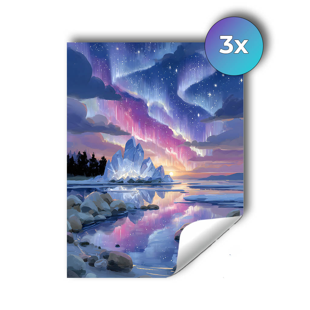 Sticker – Nordlicht am Kristallsee