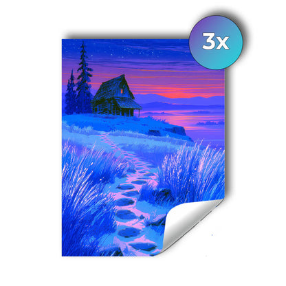 Sticker –Neon Abendhütte
