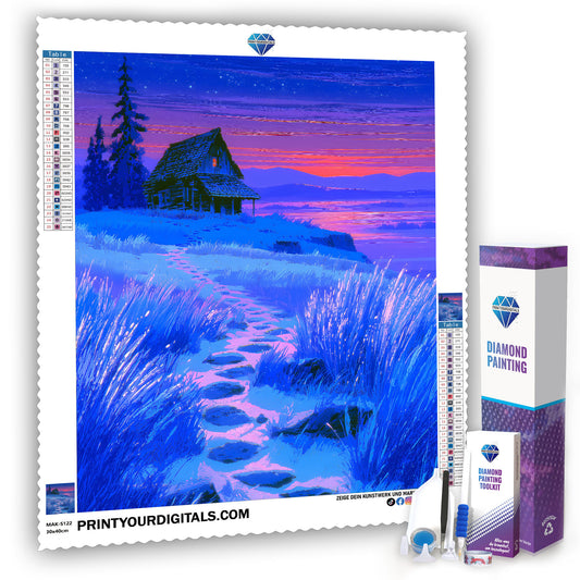 Diamond Painting - Neon Evening Cabin