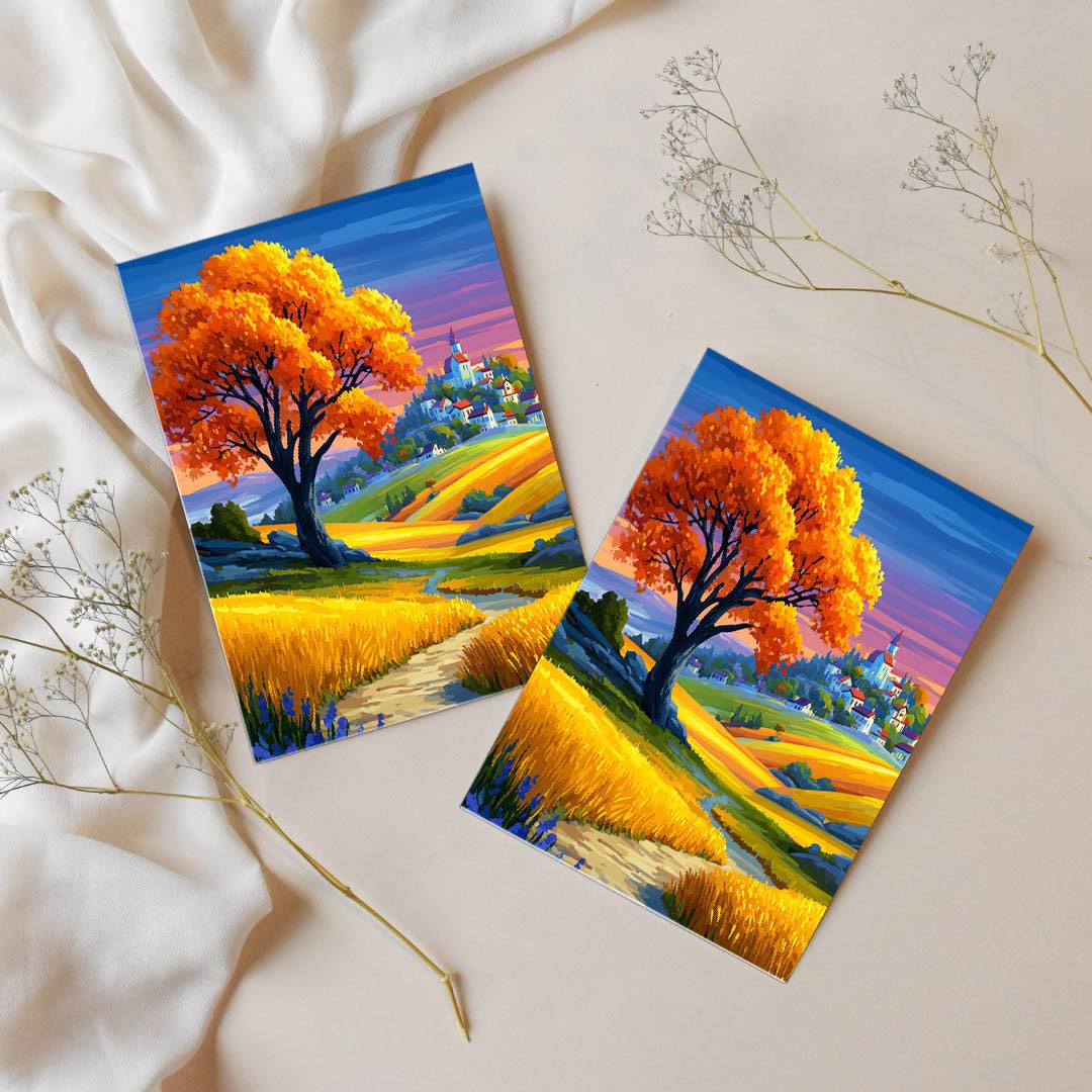Sticker – Goldene Herbstlandschaft