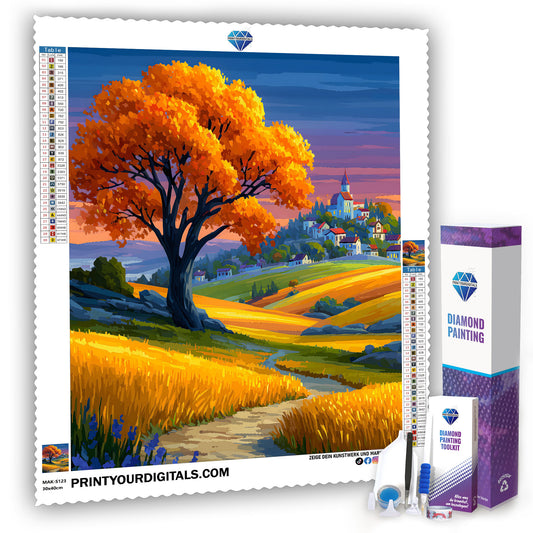Diamond Painting - Golden Autumn Landscape