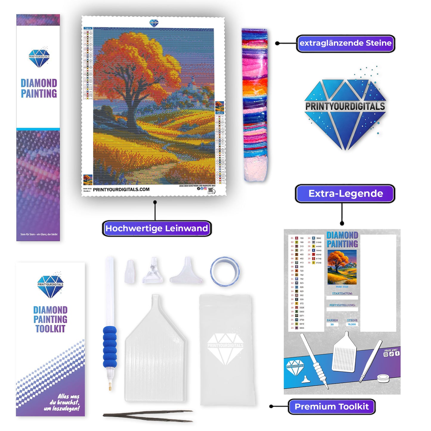 Diamond Painting - Goldene Herbstlandschaft
