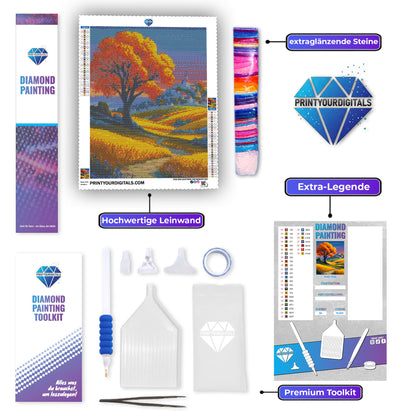 Diamond Painting - Goldene Herbstlandschaft