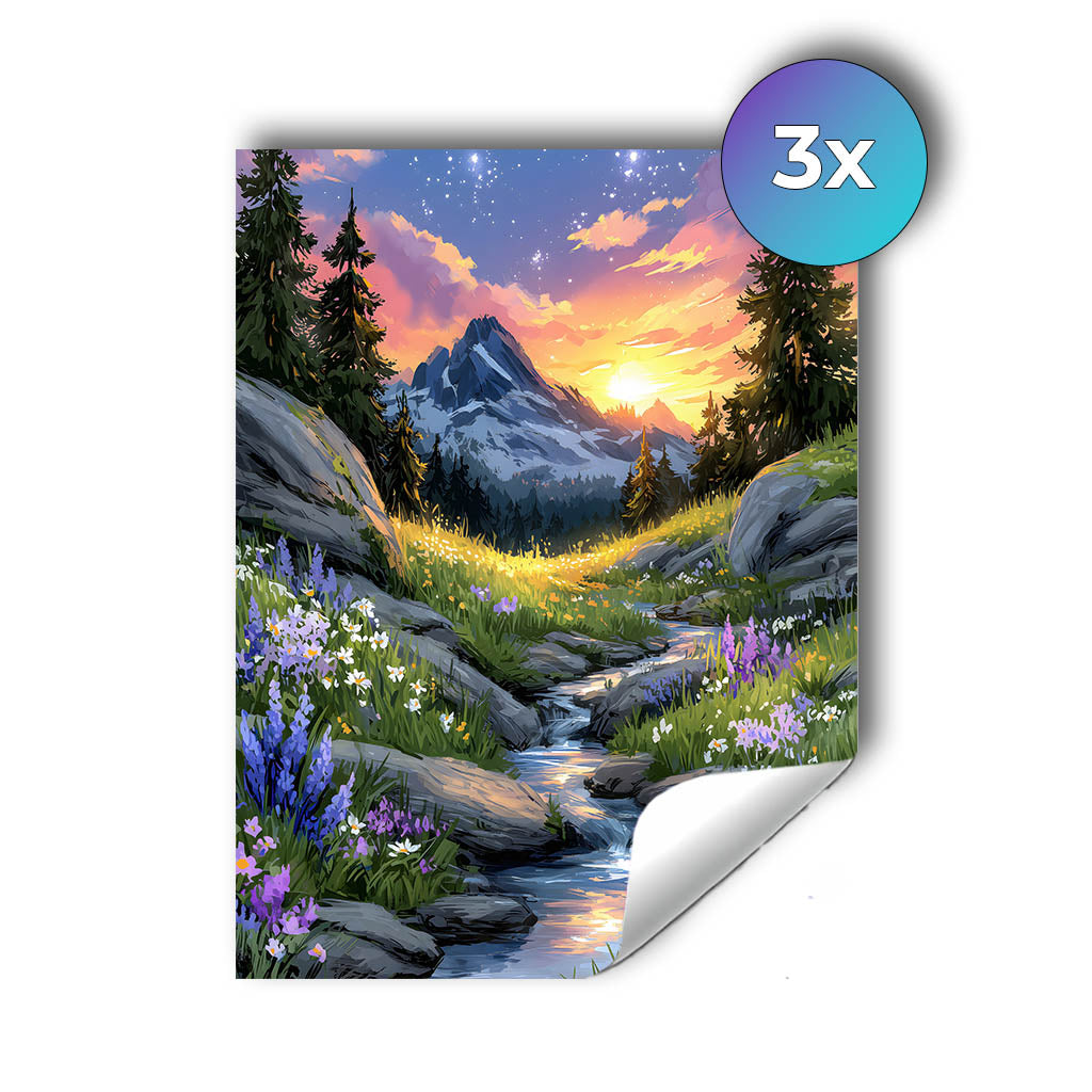 Sticker – Sonnenaufgang im Bergtal
