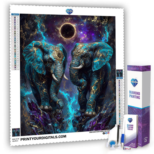 Diamond Painting – Kosmische Elefanten