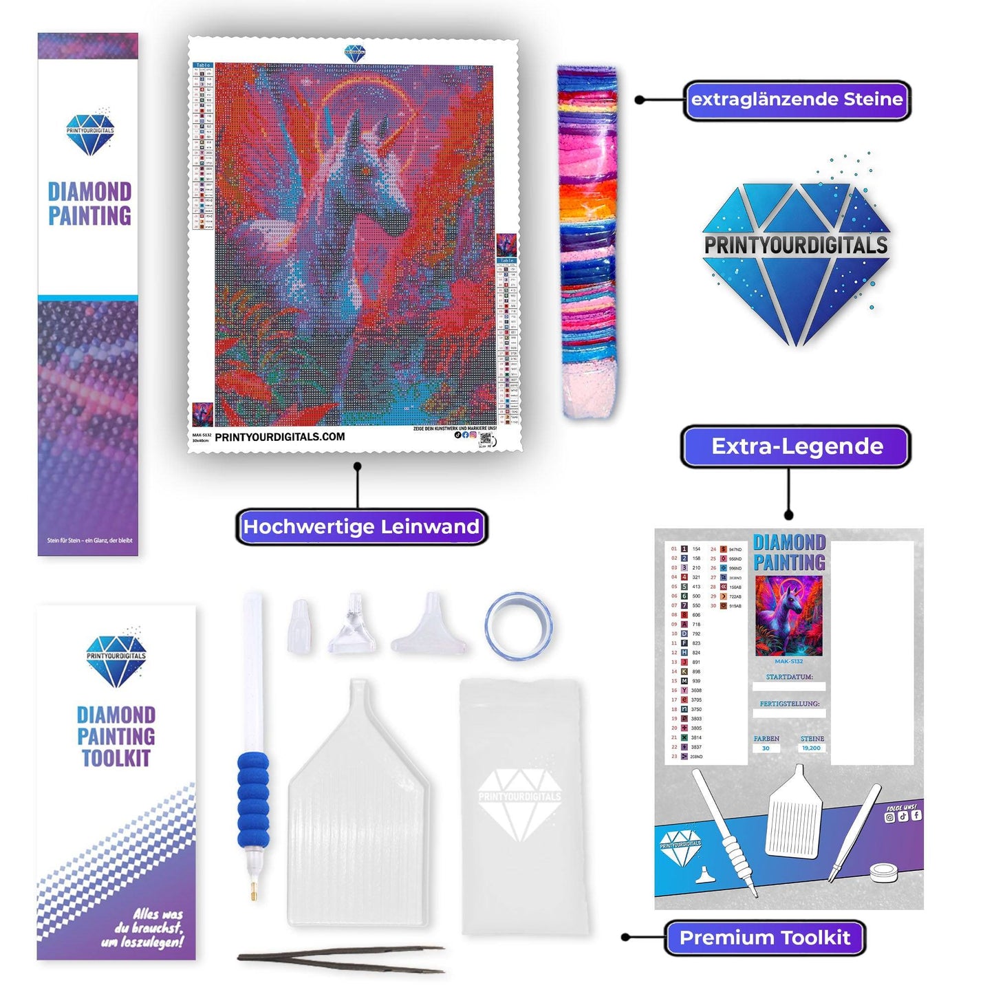 Diamond Painting – Farbenrausch Einhorn