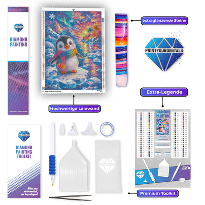 Diamond Painting – Regenbogen-Pinguin