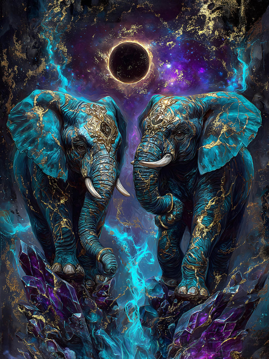 Diamond Painting – Kosmische Elefanten