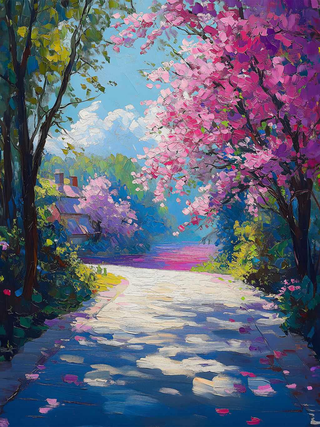 Diamond Painting – Weg der Kirschblüten