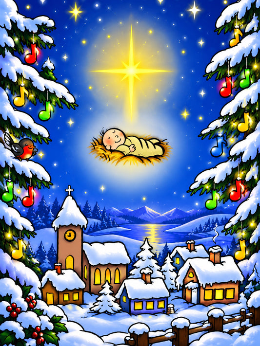 Diamond Painting – Weihnachtsmelodie der Heiligen Nacht