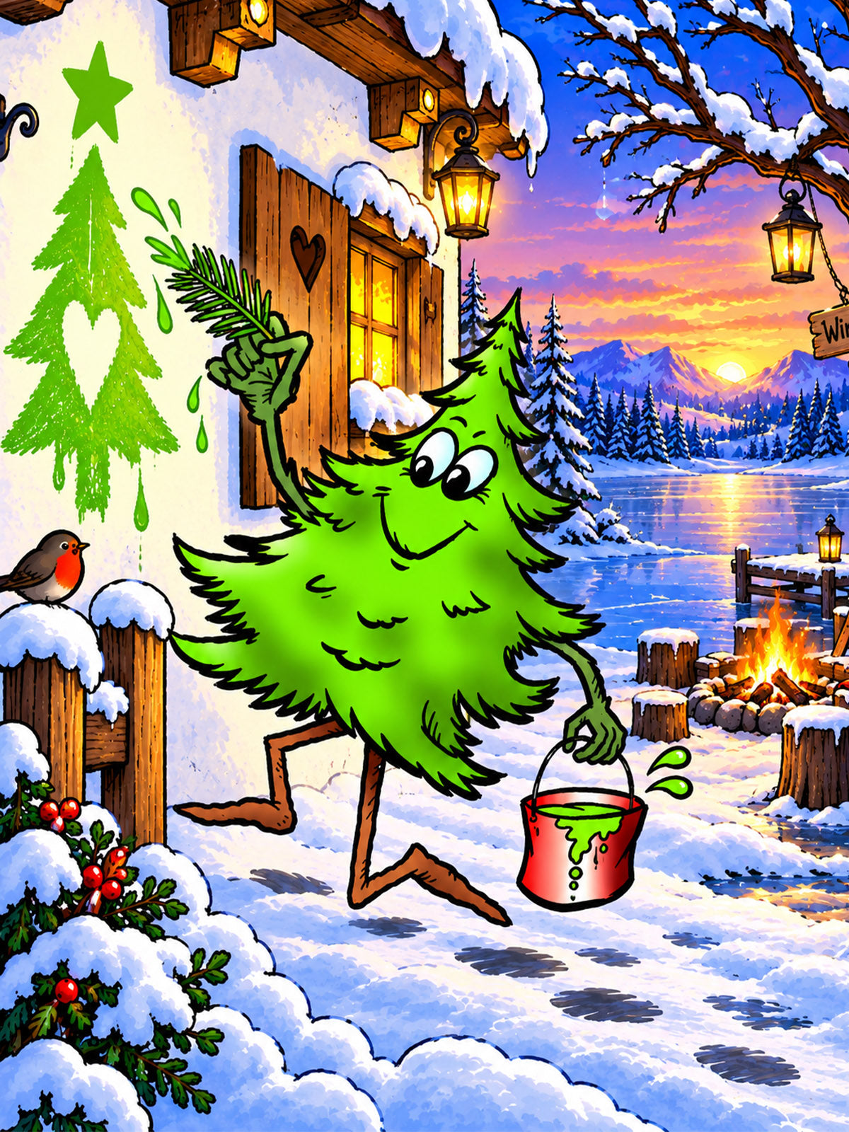 Diamond Painting – Weihnachtsbaum auf Abwegen
