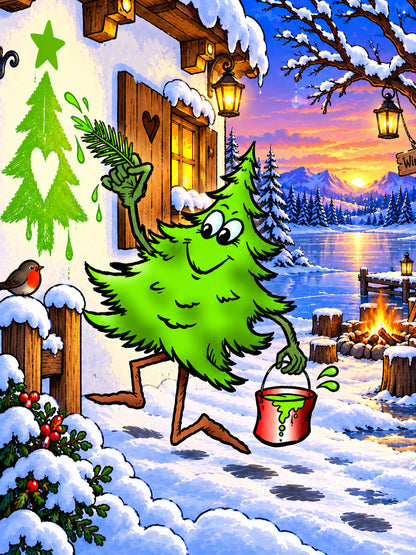 Diamond Painting – Weihnachtsbaum auf Abwegen