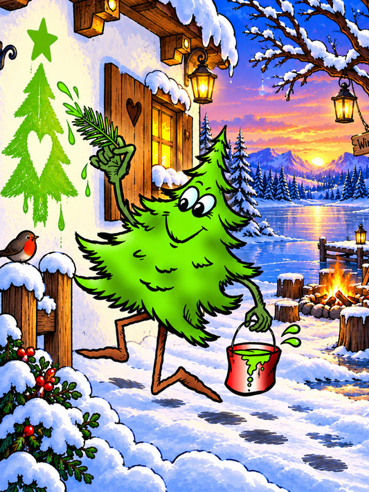 Diamond Painting – Weihnachtsbaum auf Abwegen
