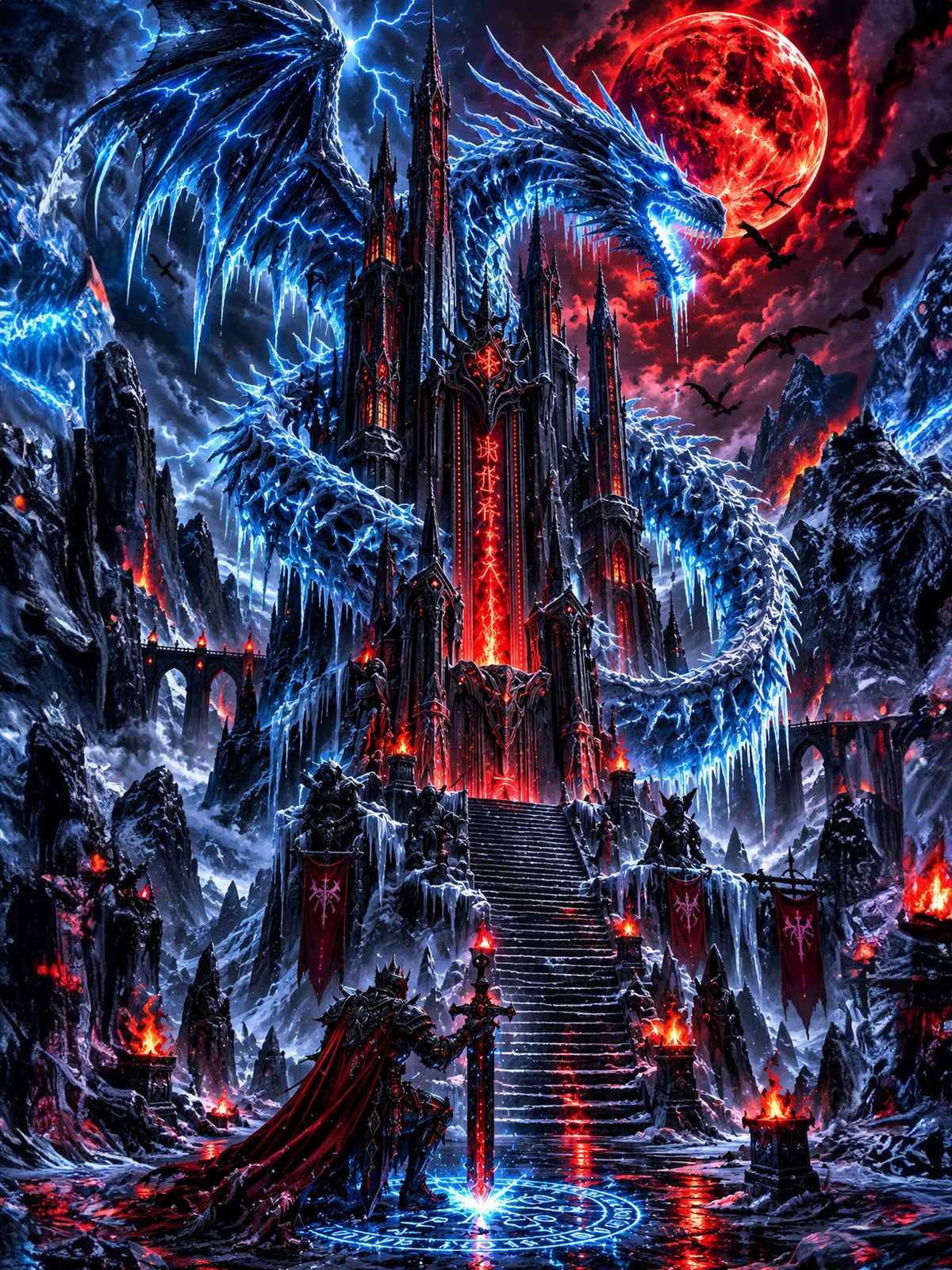Diamond Painting - Festung des Eisdrachen