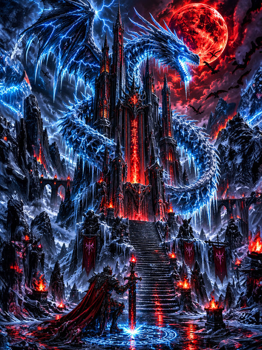 Diamond Painting - Festung des Eisdrachen