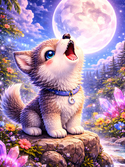 Diamond Painting – Luna, der kleine Mondheuler