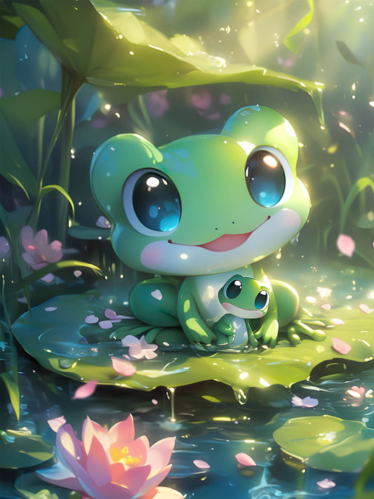 Diamond Painting - Froschfamilie
