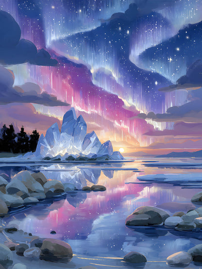 Diamond Painting – Nordlicht am Kristallsee