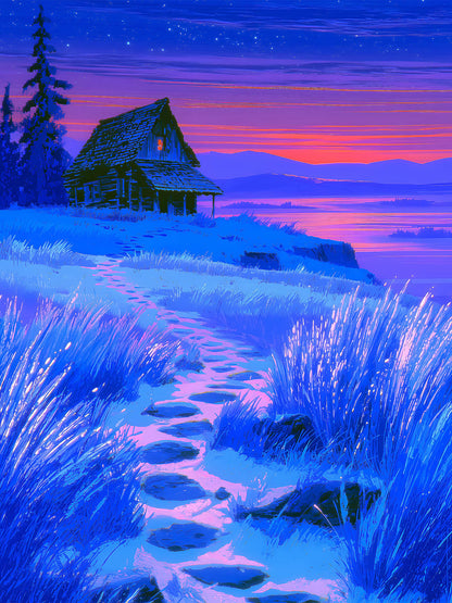 Diamond Painting - Neon Abendhütte