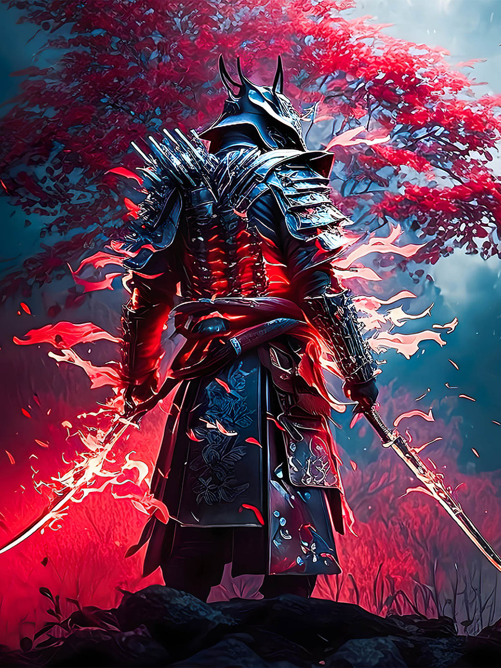 Diamond Painting - Rotlicht Samurai