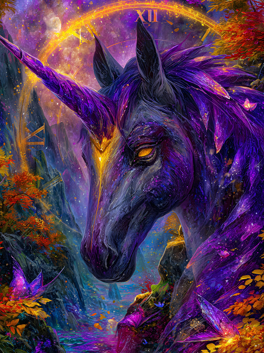 Diamond Painting - Magisches Einhorn der Zeit