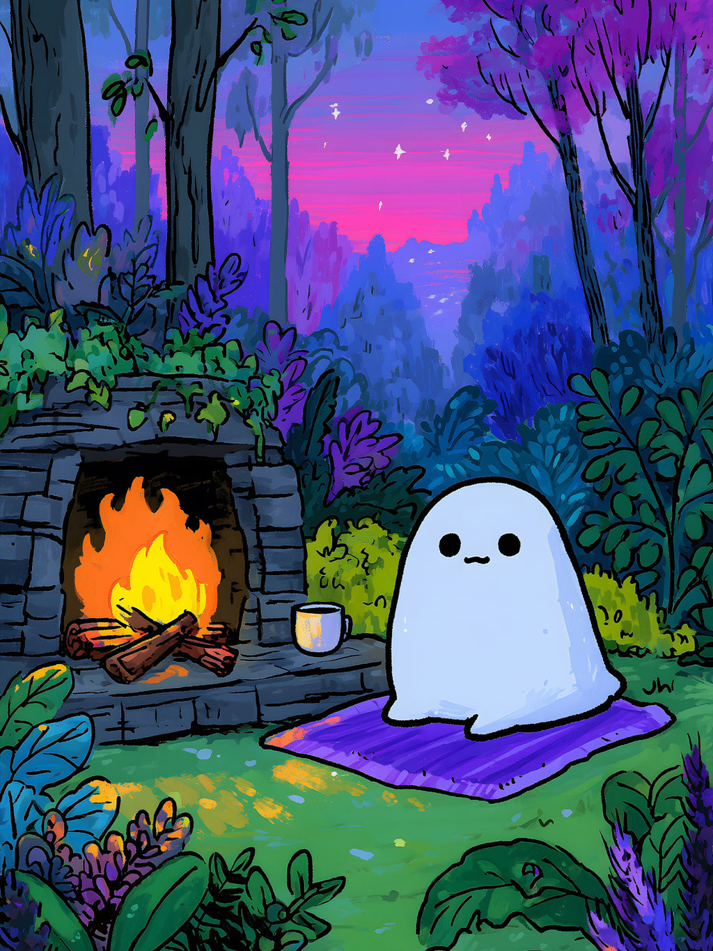 Diamond Painting - Kleiner Geist am Kamin