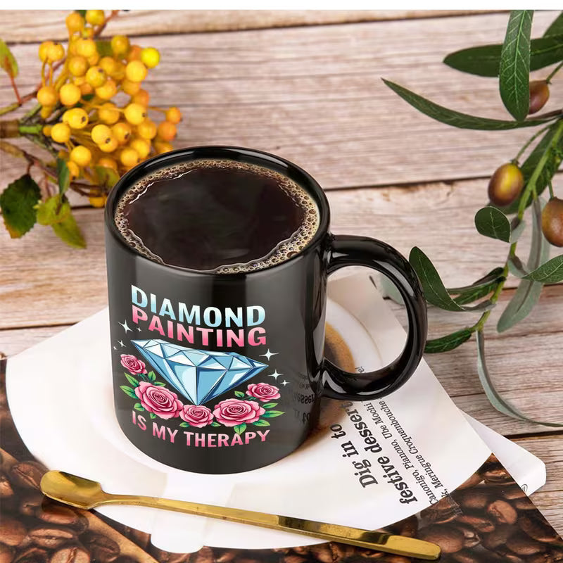 Keramik Tasse 325ml - Diamond Painting is my therapy