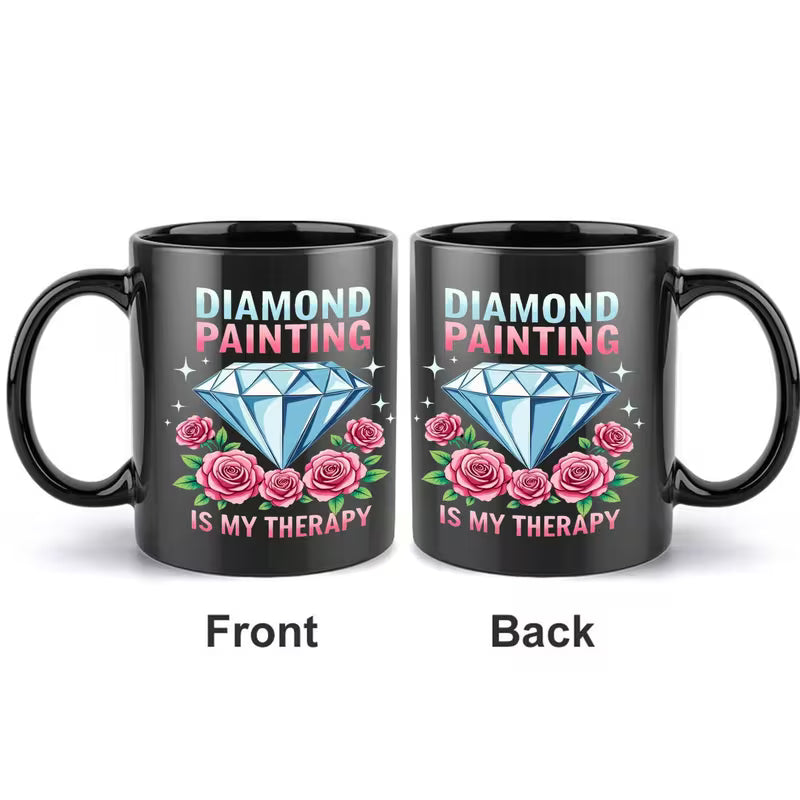 Keramik Tasse 325ml - Diamond Painting is my therapy
