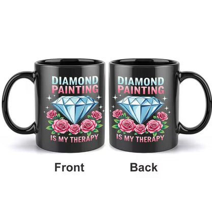 Keramik Tasse 325ml - Diamond Painting is my therapy